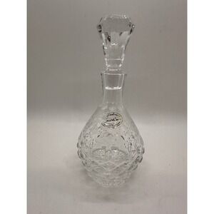 Gallia Lead Crystal Decanter Made in Yugoslavia Cut Glass Vintage Stopper‎